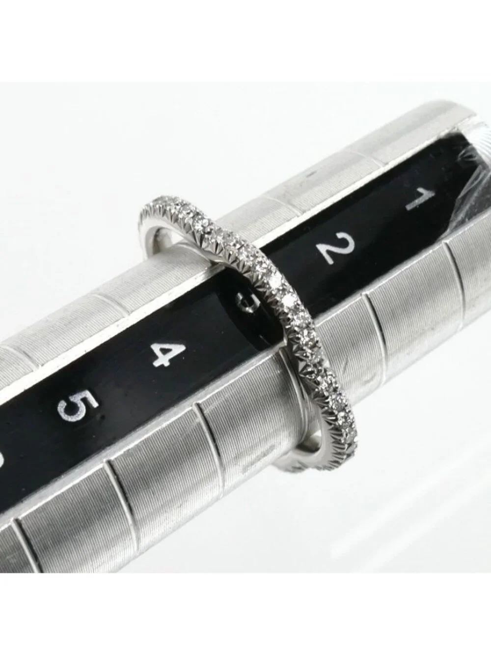 Chanel 18k White Gold Camellia Full Eternity Ring Diamond
